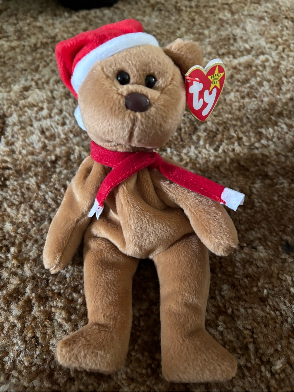 TY Beanie Baby Teddy the Christmas Bear
